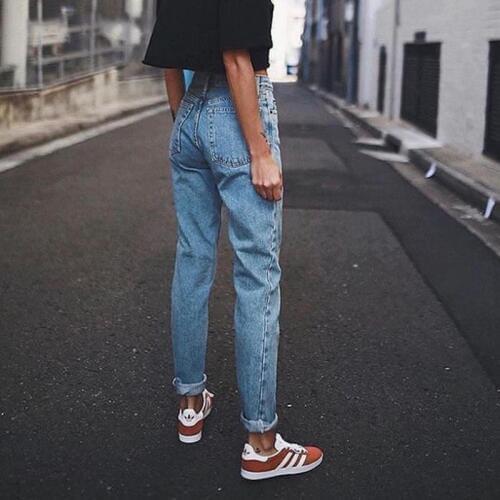 Vintage ladies boyfriend jeans for women mom high waisted jeans blue casual pencil trousers korean streetwear denim pants
