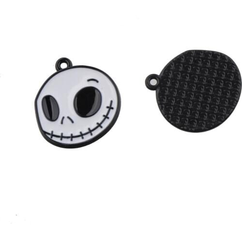10pcs/lot Halloween Epoxy Charms Ghost 27*25mm Flat Wholesale Item Bracelets Necklaces Brooch Making Jewelry Findings Black Bulk