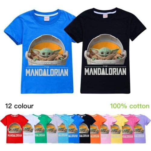 Star Wars T Shirt Baby Yoda Short-sleeved T Shirt for Boys Graphic Tee Cotton Shirts for Teenage Girls Boutique Kids Clothing