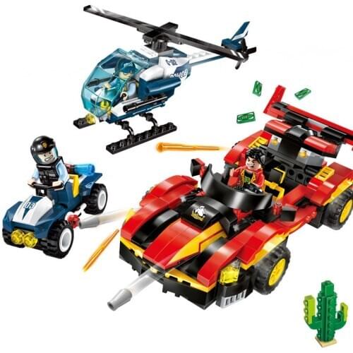 City Police Prisoner Figure Series Educational Building Blocks Toys For Boys Diy Birthday Gift ENLIGHTEN Racing Car Models 1913