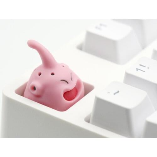 Cool Kit handcraft Cute Mr Buu resin artisan keycaps for mx stem mechanical keyboards ブウ Pink