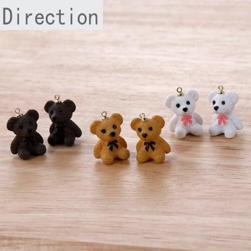 Lovely resin bear pendant diy handmade earrings necklace bracelet accessories materials
