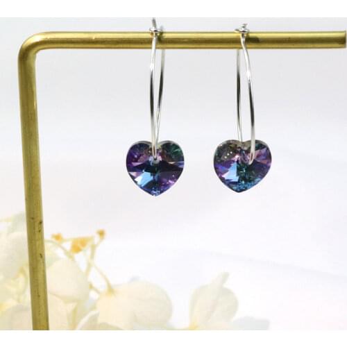 Fashion Simple Crystal Loves Pendant Earrings Quality Drop Earrings for Girls Women Gift Lovely Jewelry