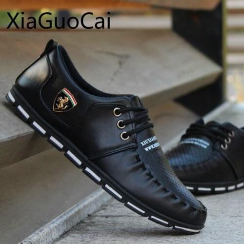 Spring Pu Leather Mens Casual Shoes Lazy Sets of Feet Mens Casual Sneakers Fashion Casual Flat Shoes