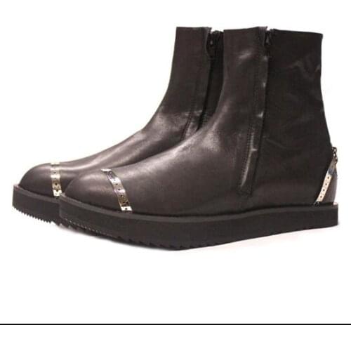 New wintermen ankle boots men shoes zipper fashion mens boots round toe western boots