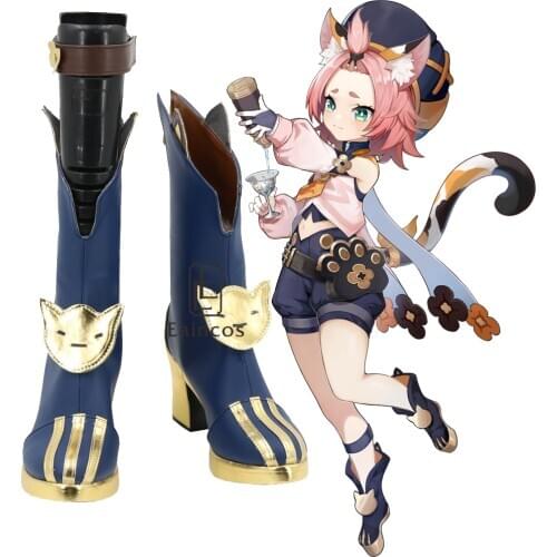 Game Genshin Impact Diona Cosplay Party Shoes Girls Short Boots Custom-made