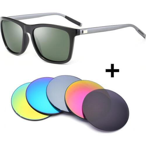 1.56 Index Polaroid Prescription Sunglasses Men Customized Square Sports Goggles Mujer Sun glasses Myopia Reflection Lens