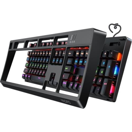 Wired USB Mechanical Gaming Keyboard 104 Standard Keys Gamer Blue Switch for Gaming Typing Computer Desktop PC 22 Lighting Modes