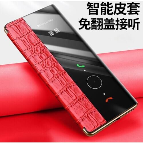 Luxury Genuine Cowhide Leather Flip Cover For Huawei Mate 30 Pro Fashion Smart Window Phone Case For Huawei Mate 30 Pro