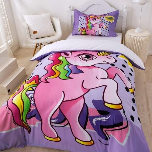 Luxury 3D cartoon Duvet Cover Set with Pillowcase kids Bedding Sets twin Size Pink Queen Comforter Bed Sets 200x200