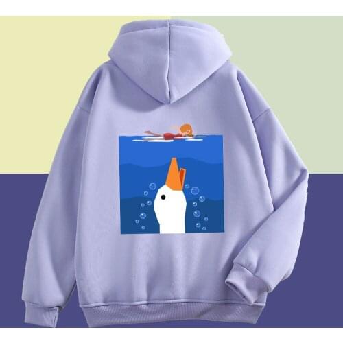 Hip Hop Cartoon Print Hoodies Goth Aesthetic Harajuku Duck Oversized Sweatshirt Funny Graphic Kpop Clothes Winter Ulzzang Hoodie