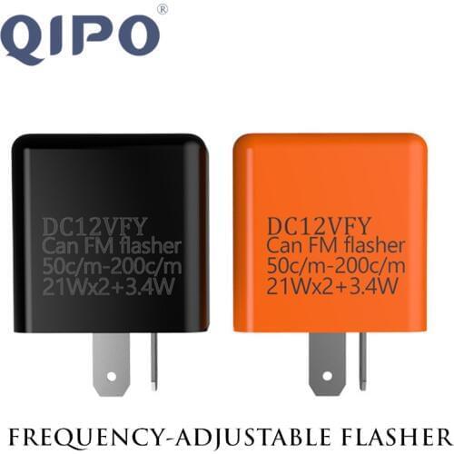 QIPO 1Pcs Universal Motorcycle LED Lights Adjustable Frequency Square Flashing Blinker LED Flasher Turn Signal Indicator Relay