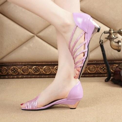 Women Sandals Womens Low-heel Hollow Round Head Casual Shoes