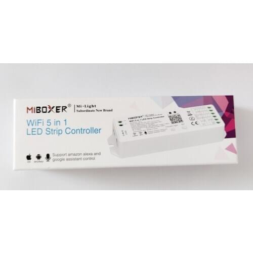 20pcs Miboxer WL5 2.4G 5 IN 1 WiFi LED Controller For Single color, CCT, RGB, RGBW, RGB+CCT Led Strip,Support Alexa Voice
