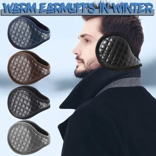 2021 Mens Winter Warm Earmuffs Plush Earmuffs Leather Warm Earmuffs Cold Protection Warm Hot Skin Protector Headphones