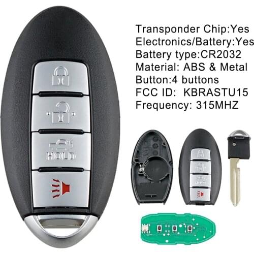 315MHZ Chip Remote Key For Nissan 350Z Altima Sentra 4 Buttons Central Locking Car Key For Infiniti G35 I35 M45 QX4 QX56 EX35
