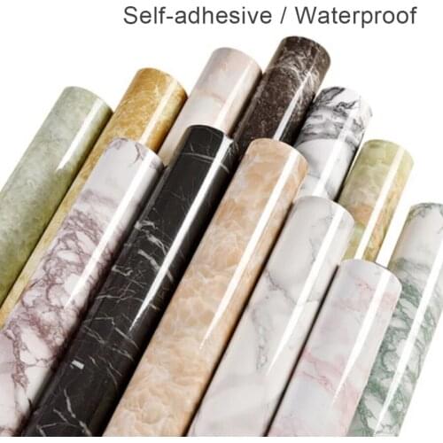 Faux Marble 3D Stereo Wall Stickers Peel and Stick Wallpaper Living Room Bathroom Kitchen Furniture Home Office Decoration Mural