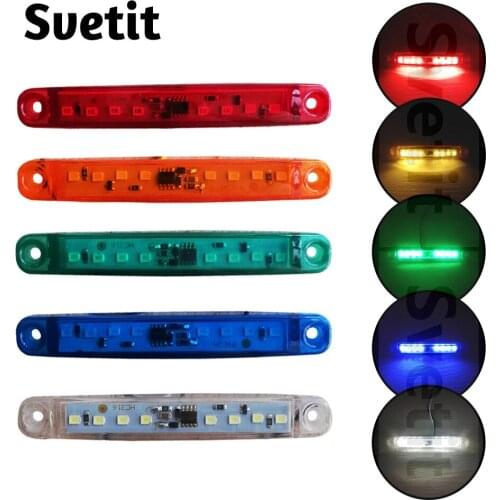 4Pcs 24V Car Flashing Light Red Blue LED Police Lights Truck Trailer Side Marker Lamp Dynamic Warning Signals Amber White Green