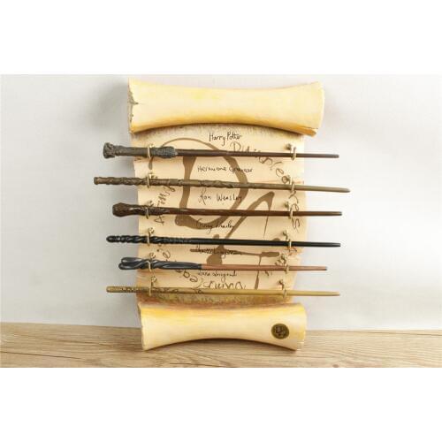 6pcs/set 2016 New Collectable Top Quality Series Magic Wand With Gift Box Cosplay Game Prop Metal Core Toy Stick