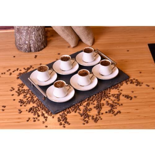 Akito Set Of 6 Coffee Cups | Porcelain | Home - Kitchen | Made in Turkey | Free Shipping