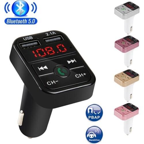 New Car Bluetooth 5.0 FM Transmitter Wireless Handsfree Audio Receiver Auto MP3 Player 5V 3.1/1A Dual USB Fast Charger