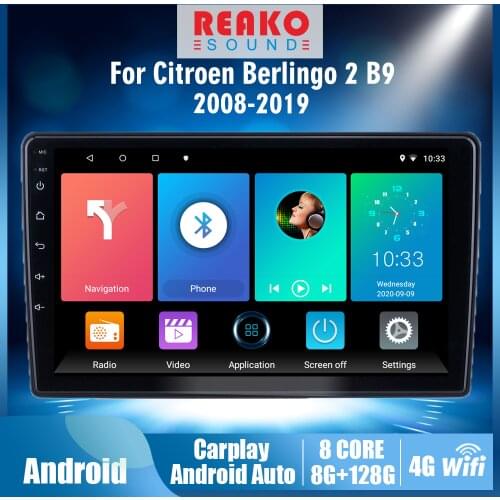REAKOSOUND 2 Din 8 INCH Android Car Radio For Citroen Berlingo 2 B9 2008-2018 WIFI GPS Navigation Car Multimedia Player