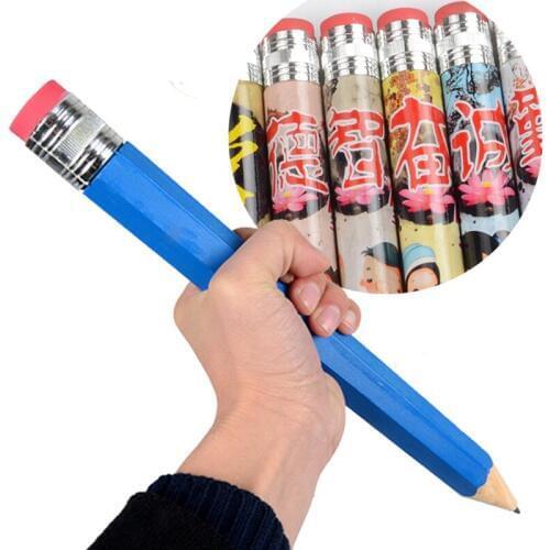 35cm Wooden Big Giant Pencil Personality Stationery For School Props Toys Gifts AN88