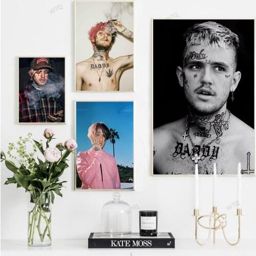WTQ Decorative Wall Pictures Nordic Paintings Rapper Lil Peep Wall Decor Wall Art Picture for Living Room Decoration Home Deco