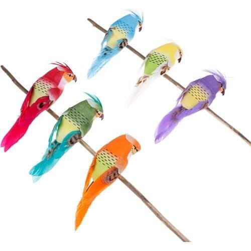 Decorative Fake Doves Parrot Artificial Foam Feather Wedding Ornament Home Craft Table Decor Bird Toy Wedding Decoration