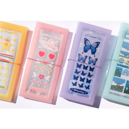 30Pockets Double Sided Korean Kawaii Sticker Storage Book Spiral Booklet Folder Idol Card Decorative Stickers Storage Charm Gift