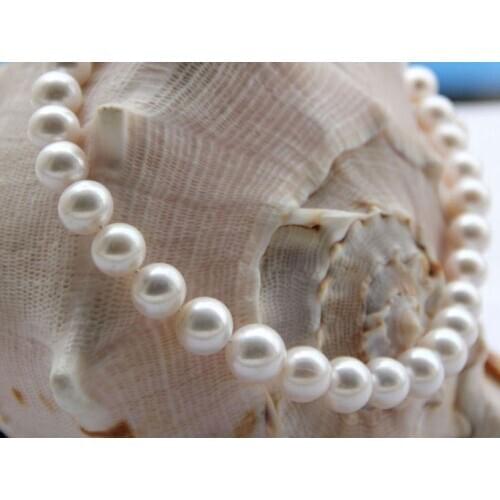 Classic 10-11mm south sea round white pearl necklace 18inch 14kAAAA