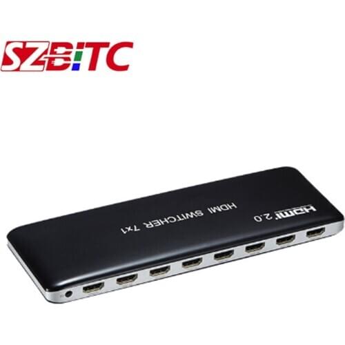SZBITC 4K HDMI Switch 7x1 HDMI 2.0 Switcher 7 in 1 out Converter with Remote Control for PS4 PC TV