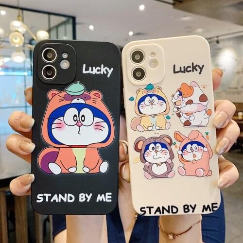 Cartoon Cute Anime Lucky Cat Soft Case For IPhone 12 11 Pro Mini XR X XS Max 7 8 SE 2020 6 6S Plus Creativity Cover