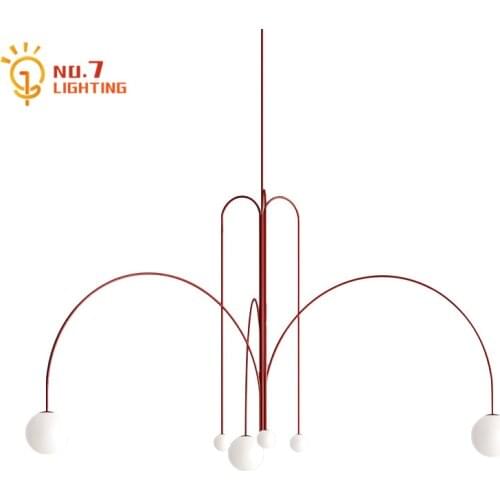Nordic Minimalist Designer Line Chandelier Lighting Living Room Coffee Shop Loft Decor Luminaire Suspendu Hanging Light Fixture