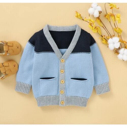 Autumn Children Kids Sweatshirt Baby Boy Girl Cardigan Knitted Cotton Casual Outerwear Autumn Clothes Hot Sale