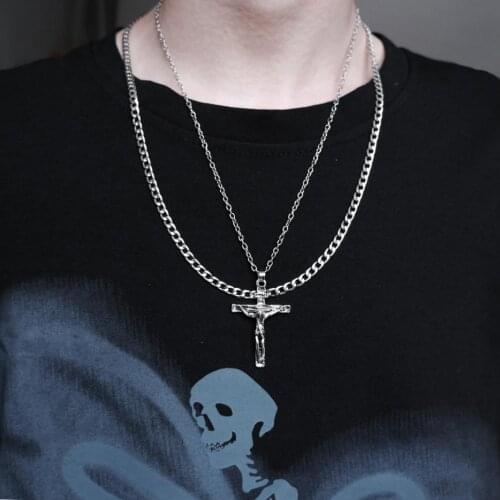 Diablo Jesus Cross Necklace Restoring Ancient Ways Men and Womens Accessories Chains Necklaces Metal Titanium Trendy Cn(origin)