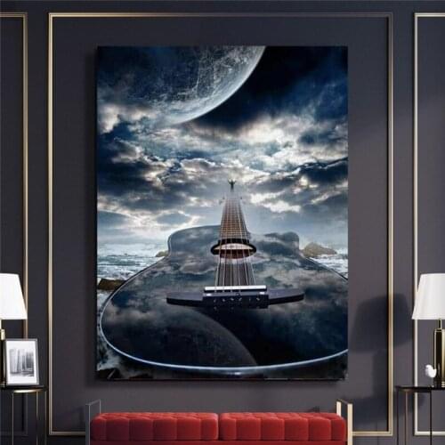 Print Modular Picture Guitar To The Sky Canvas Painting Abstract 1 Panel Poster For Living Room Home Decor Wall Art No Framework