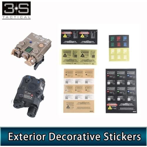 Airsoft Laser Battery Box Exterior Decorative Stickers For LA-5C PEQ15 DBAL-A2 Green Red Laser Sight Weapon Lights