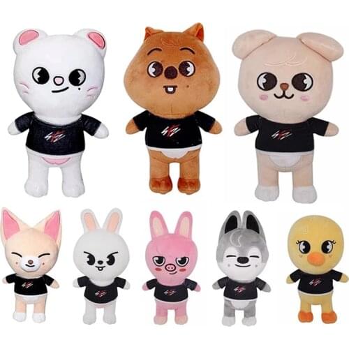 20cm Skzoo Plush Toys Stray Kids Cartoon Stuffed Animal Plushies Doll Wolf Chan Leebit Fox.ny Jiniret Puppym Kids Fans Gift