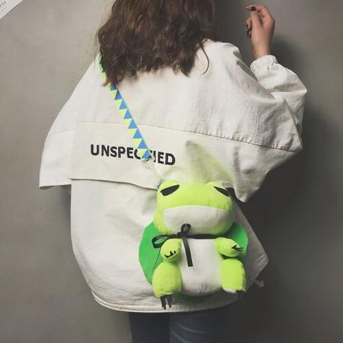 Anime Plush Backpack Travel Frog Children Schoolbag Bags Cute Stuffed Animal Toy Doll For Girls Youth Birthday Gifts Matching