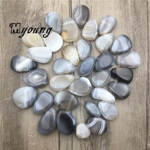 Polished Water Drop Shape Gray Striped Agates Beads,Nature Stone Petaloid Agat Top Drilled Pendant Beads,2 Strand/lot MY1830