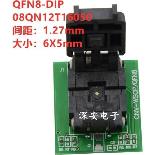 QFN8/WSON8(6X5) Burner Testing Seat IC Socket 08QN12T16050 Pitch 1.27