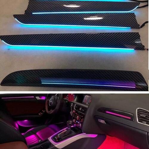 For Audi Q5 A4 2009-2016 LED ambient light Peach wood grain turbine vent Car decorate lamp carbon look car accessories