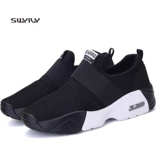 SWYIVY Men And Women Running Sneakers Light Weight Unisex Sport Shoes 2018 Mesh Breathable Cushion Jogging Shoes For Couples