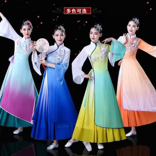 Traditional Chinese Dance Costumes for Women Chinese Folk Dancing Clothing Girls Yangko Dance Dress National Fan Concert Outfits