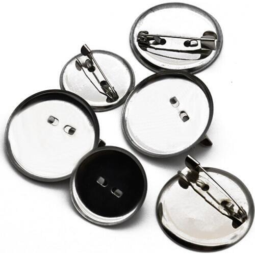 30pcs/lot 20mm 25mm 30mm Hair Clip Cabochon Base Tray Hairclip Blank Settings for Round Glass Cameos Diy Jewelry Making