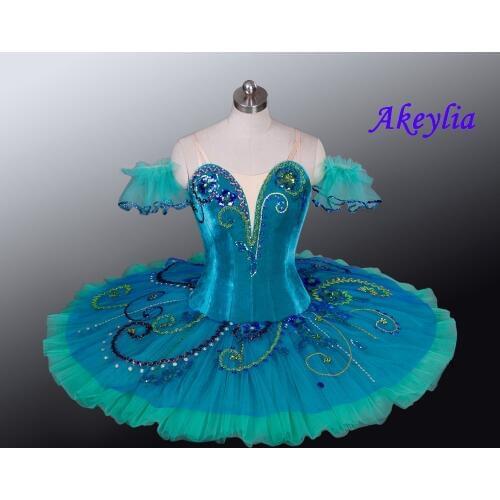 Green Pancake Tutu Stage Ballet Costume Esmeralda Professional Ballet Dancewear Nutracker Handmade childrens ballerina Tutu