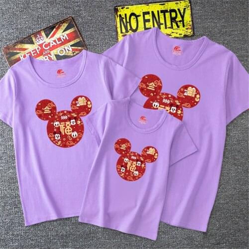 Disney Women Kawaii Mickey Mouse Print Girl Kids T-shirt Summer Fashion Ullzang Harajuku Family Matching Clothes T Shirt Tee Top