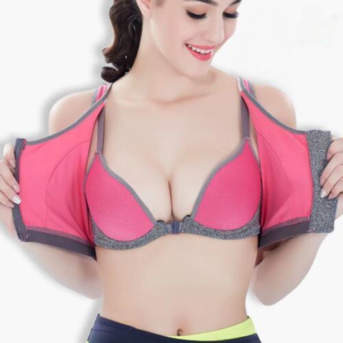 Women Zipper Push Up Profession Shockproof Sports Bras Underwear Running Vest Gym Workout Running Tops Sportswear Yoga Sport Top