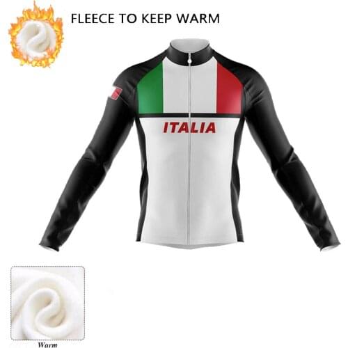 Winter Cycling Jerseys 2021 Italy Team Mountain Bike Bicycle Cycling Clothing Men Long Sleeves Ropa De Ciclismo Warm Bike Jacket
